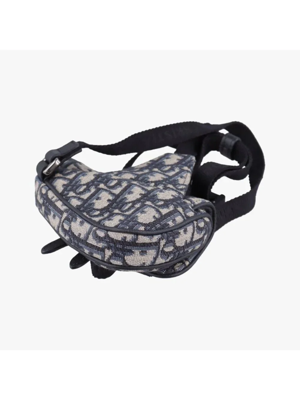 Dior Saddle Navy Gray Jacquard Handbag